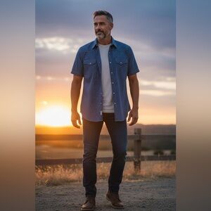 Wrangler Wrancher Shirt Mens Size Medium